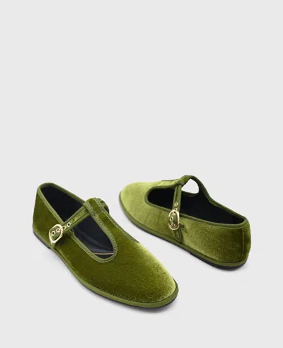 Kenneth Cole Verona Velvet T-strap Mary Jane Flat