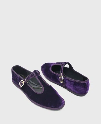 Kenneth Cole Verona Velvet T-strap Mary Jane Flat