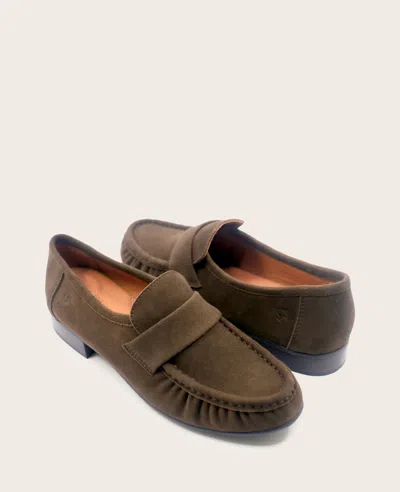 Gentle Souls Crew Woven Leather Loafer In Brown
