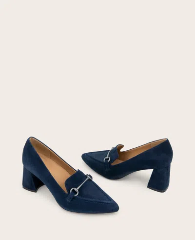 Gentle Souls Dionne Pointed Toe Bit Loafer Pump In Blue