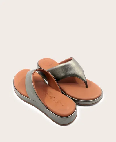 Gentle Souls - Daya Metallic Thong Sandal In Gray