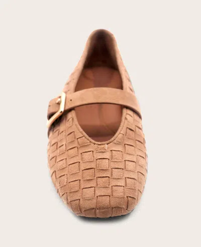 Gentle Souls Winifred Woven Mary Jane Flat In Brown