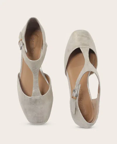 Gentle Souls Wyatt T-strap Flat In Gray