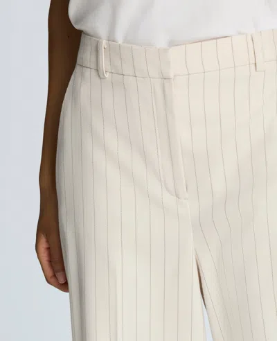 Kenneth Cole Pinstripe High Rise Wide Leg Pant In Neutral