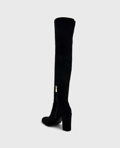Kenneth Cole Josie Suede Tall Knee Heeled Boot In Black