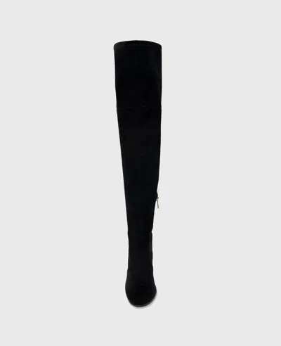 Kenneth Cole Josie Suede Tall Knee Heeled Boot In Black