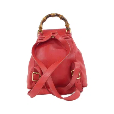 Pre-owned Gucci Red Color Leather Backpack ()