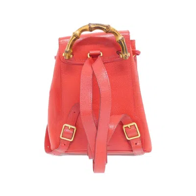 Pre-owned Gucci Red Color Leather Backpack ()