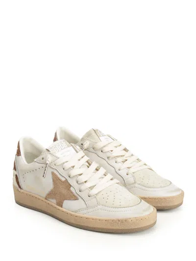 Golden Goose Ballstar Leather Upper And Toe Suede Star Horsy Cow Printed Heel And Spur Sneakers Multicolor In Neutral
