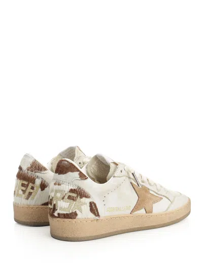 Golden Goose Ballstar Leather Upper And Toe Suede Star Horsy Cow Printed Heel And Spur Sneakers Multicolor In Neutral