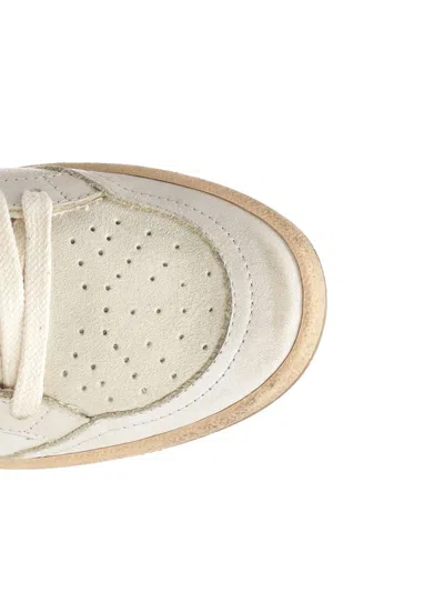 Golden Goose Ballstar Leather Upper And Toe Suede Star Horsy Cow Printed Heel And Spur Sneakers Multicolor In Neutral