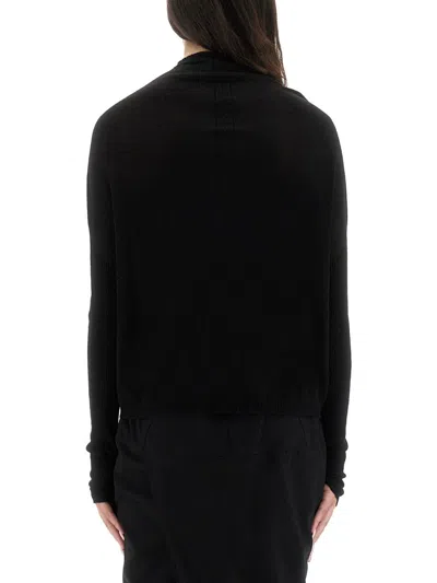 Rick Owens Knit Top With Long Sleeves And Relaxed Fit In Black