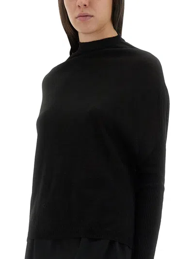 Rick Owens Knit Top With Long Sleeves And Relaxed Fit In Black