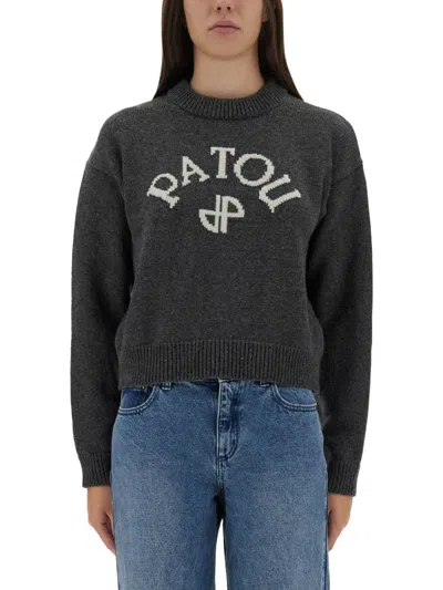Patou Logo And Jp Monogram Intarsia Wool And Cashmere Jumper Clothing In Gray