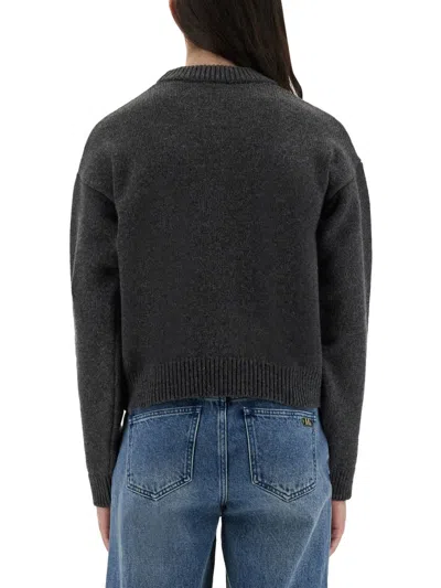 Patou Logo And Jp Monogram Intarsia Wool And Cashmere Jumper Clothing In Gray