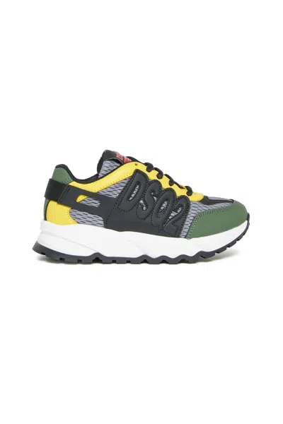 Dsquared2 Dash Leather And Mesh Low Top Sneakers In Multi