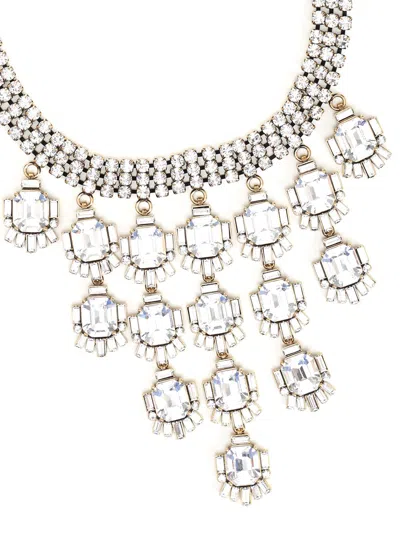 Golden Goose Crystal Stones And Baguettes Multi Pendant Neckalce Jewelry Gold In Gold