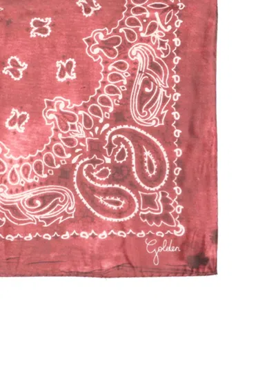 Golden Goose Scarf With Plaisley Pattern In Burgundy