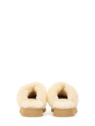 Ugg Sheepskin And Suede Slide With Plush Collar In Multi