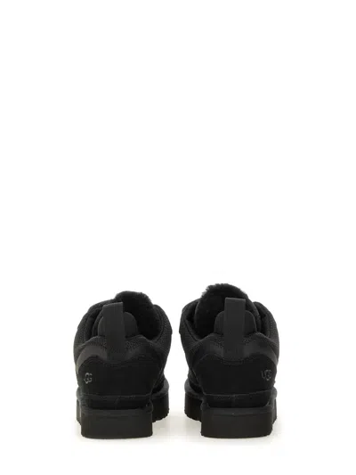 Ugg Padded Collar Canvas Sneakers In Black