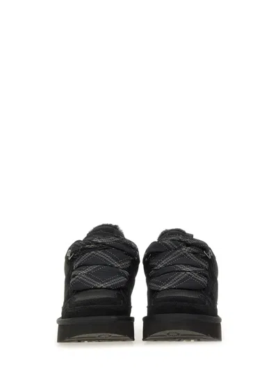 Ugg Padded Collar Canvas Sneakers In Black