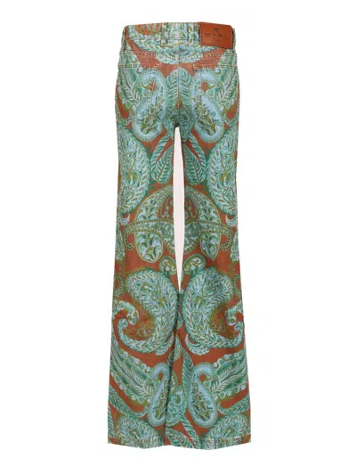 Etro Straight Fit With Paskey Motif Trousers Multicolor In Multi