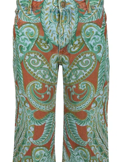 Etro Straight Fit With Paskey Motif Trousers Multicolor In Multi