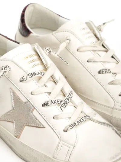 Golden Goose Super Star Leather Upper And Toe Laminated Star Cocco Print Heel And Spur Sneakers Multicolor