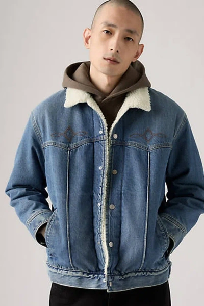 Levi's Sherpa Trucker Jacket Blue In Blue