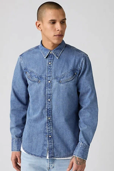 Levi's Smiley Western Shirt In Blue