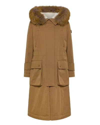 Peuterey Parka Kilty Cnl Fur Gianduia In Brown