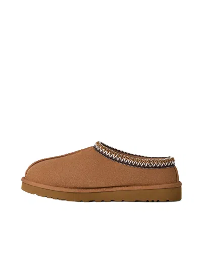Ugg Slip-on Clog In Soft Suede With Sheepskin Lining In Brown