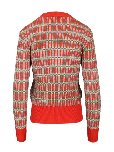 Etro V Neck Knitewear With Stripe Knitwear Multicolor In Orange
