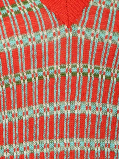 Etro V Neck Knitewear With Stripe Knitwear Multicolor In Orange