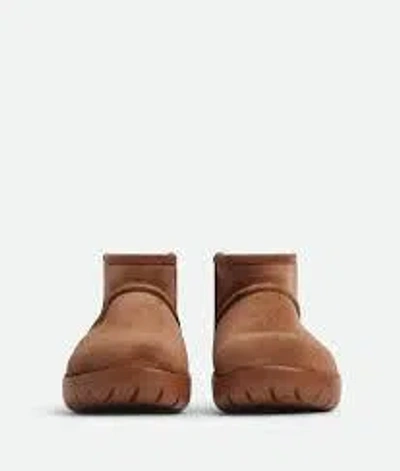 Bottega Veneta Snap Genuine Shearling Bootie In Brown