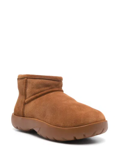 Bottega Veneta Snap Genuine Shearling Bootie In Brown