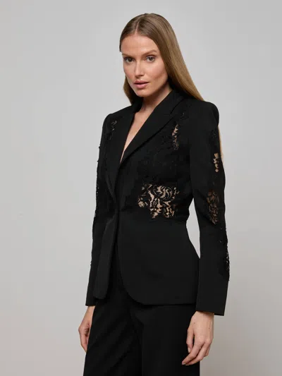 L'agence Clementine Lace Detail Jacket In Black