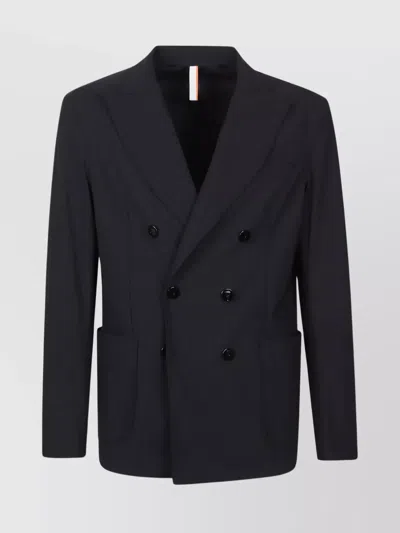 P.m.d.s Eritrea Double-breasted Jacket With Notch Lapel In Black