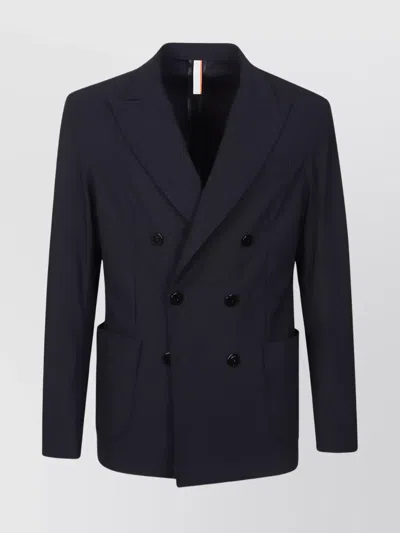 P.m.d.s Eritrea Double-breasted Jacket With Notch Lapel In Blue