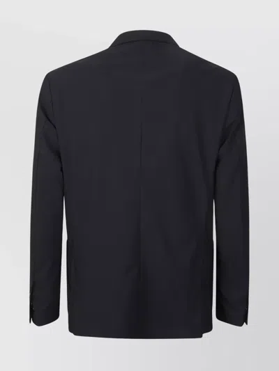P.m.d.s Eritrea Double-breasted Jacket With Notch Lapel In Black