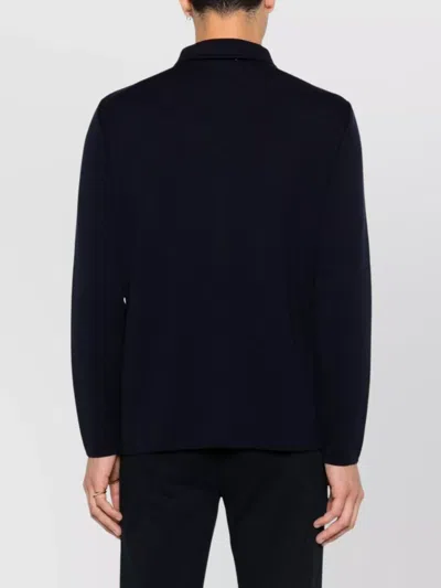 Lardini Knitted Jacket With Collared Front Pockets In Black