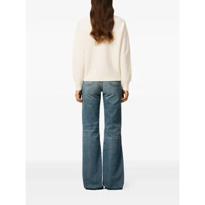 Ami Alexandre Mattiussi Heart Friend Wool Sweater With Exposed Stitching In Neutral