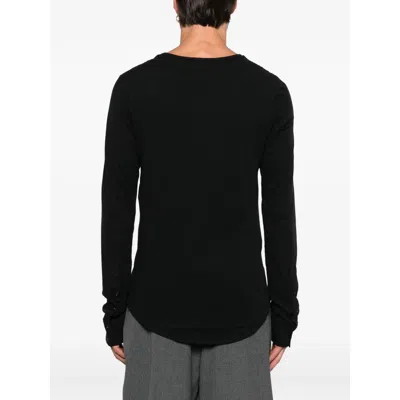 Ann Demeulemeester Button-front Long-sleeve T-shirt In Black