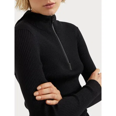 Brunello Cucinelli Knit Sweater Hood Ribbed Texture In Black