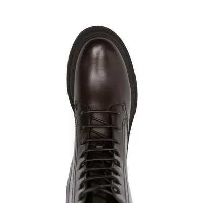 Brunello Cucinelli Leather Ankle Boots In Brown