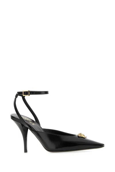 Versace Medusa Patent Calfskin Stiletto Pump In Black