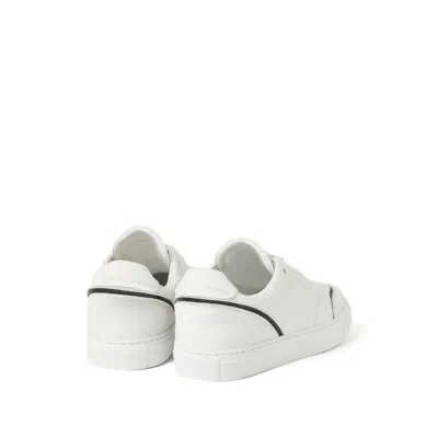 Brunello Cucinelli Leather Sneakers With Shiny Details In White