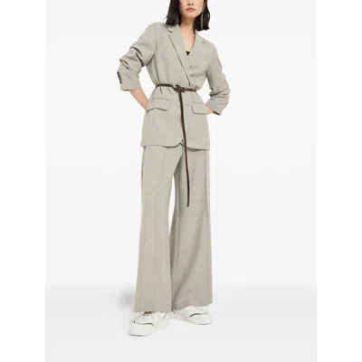 Brunello Cucinelli Leather Sneakers With Shiny Details In White