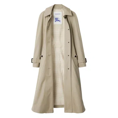 Burberry Long Gabardine Ellingham Fit-and-flare Car Coat In Neutral