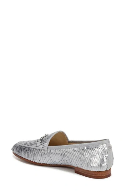 Sam Edelman Loraine Glamour Bit Loafer Matte Silver Fabric In Silver